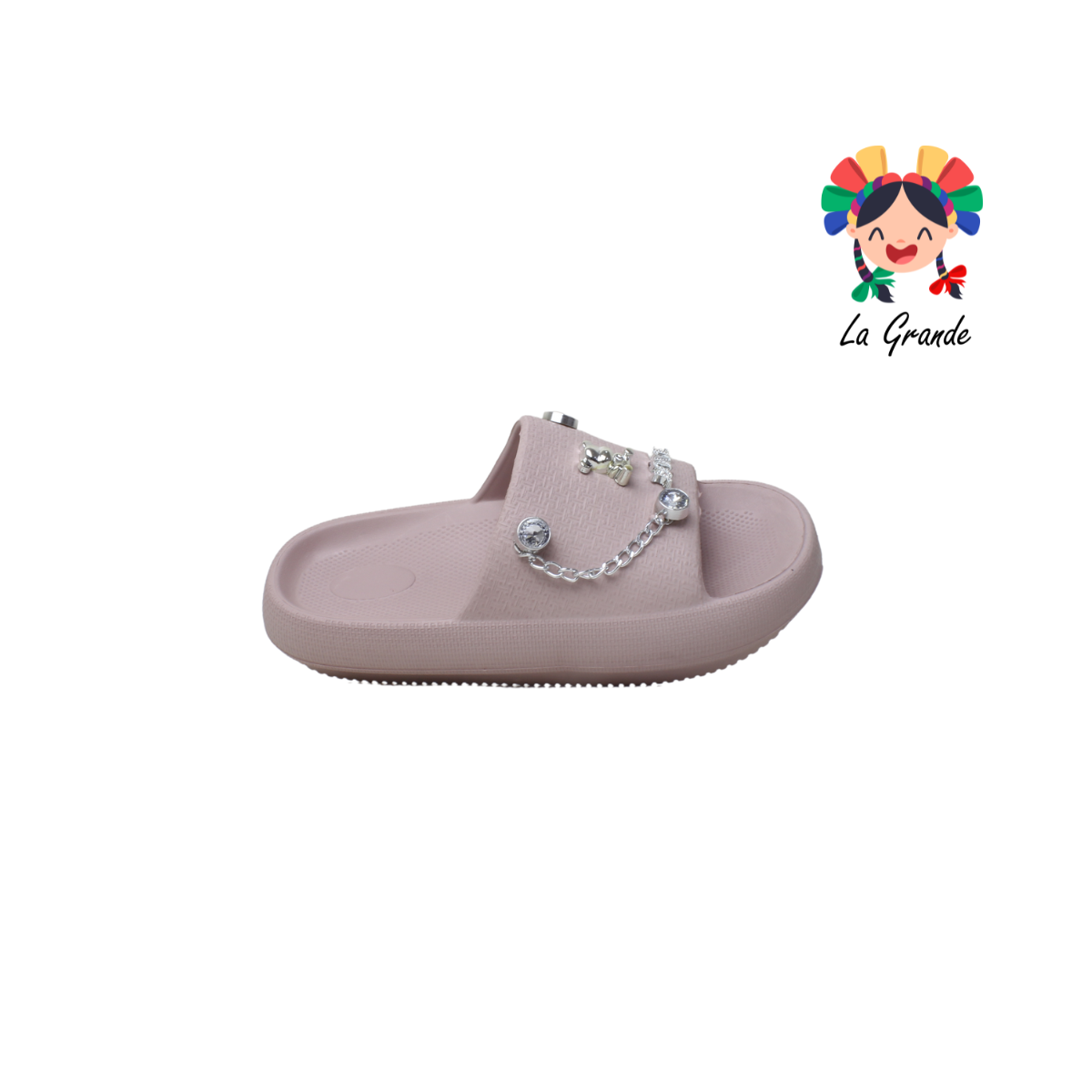 C004M TOP SANDAL Multicolor Sandalia de Baño o Playa con Adorno de Cadena para Dama