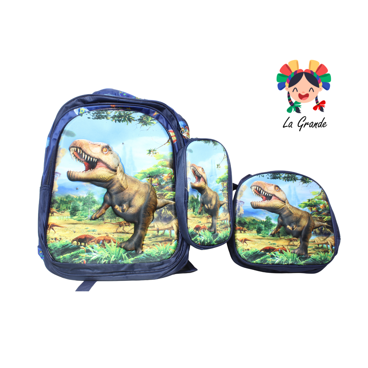 033 Dino Mochila Marino Combo con Luces