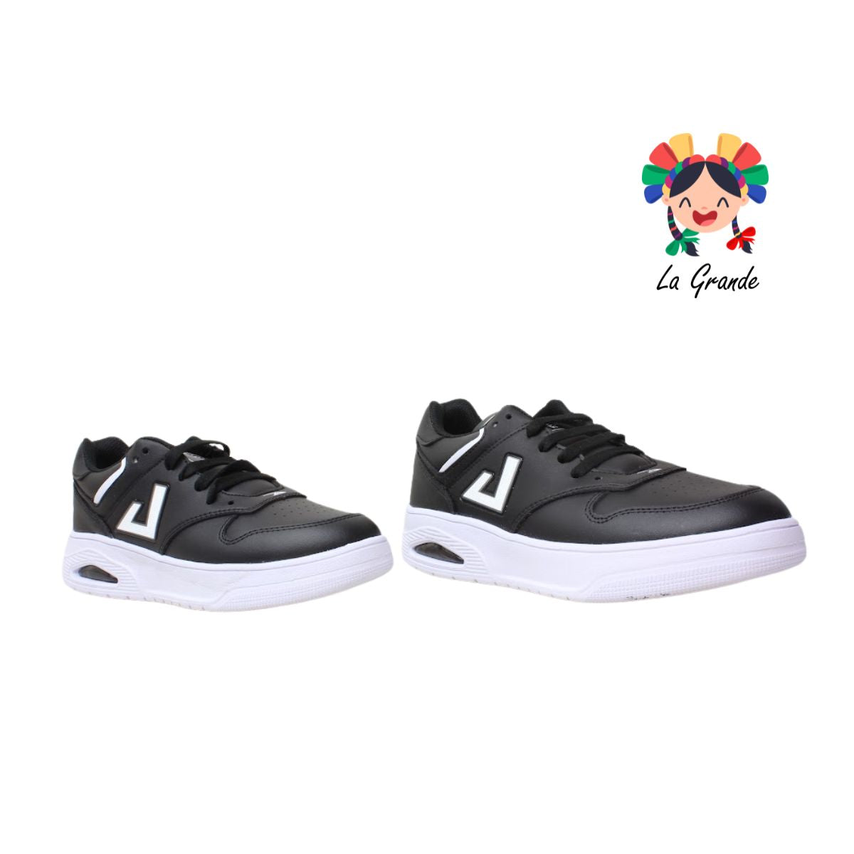 D48 APOORT Negro Blanco Piel Tenis Casual para Dama, Jóven y Caballero