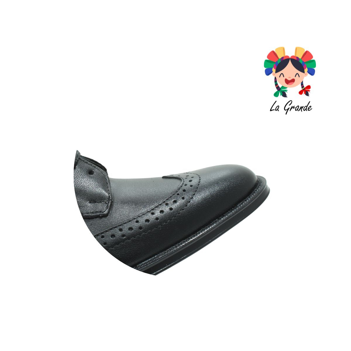 D904 VIAKENTTO Negro Nápoles Piel zapato Bostoniano para Joven y Caballero
