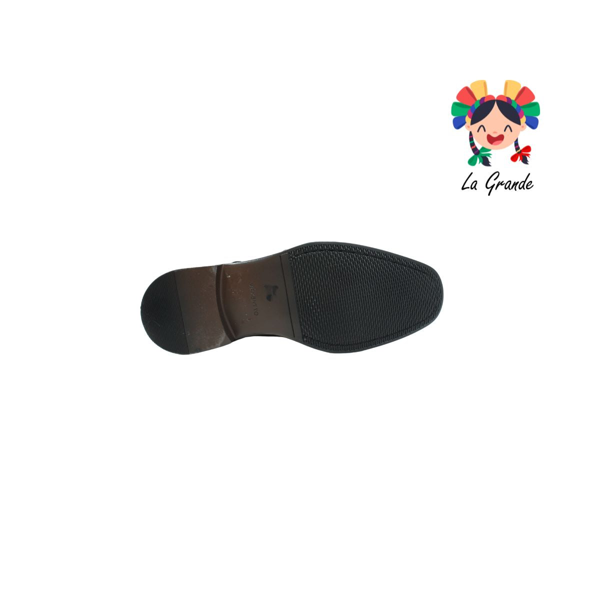 D904 VIAKENTTO Negro Nápoles Piel zapato Bostoniano para Joven y Caballero