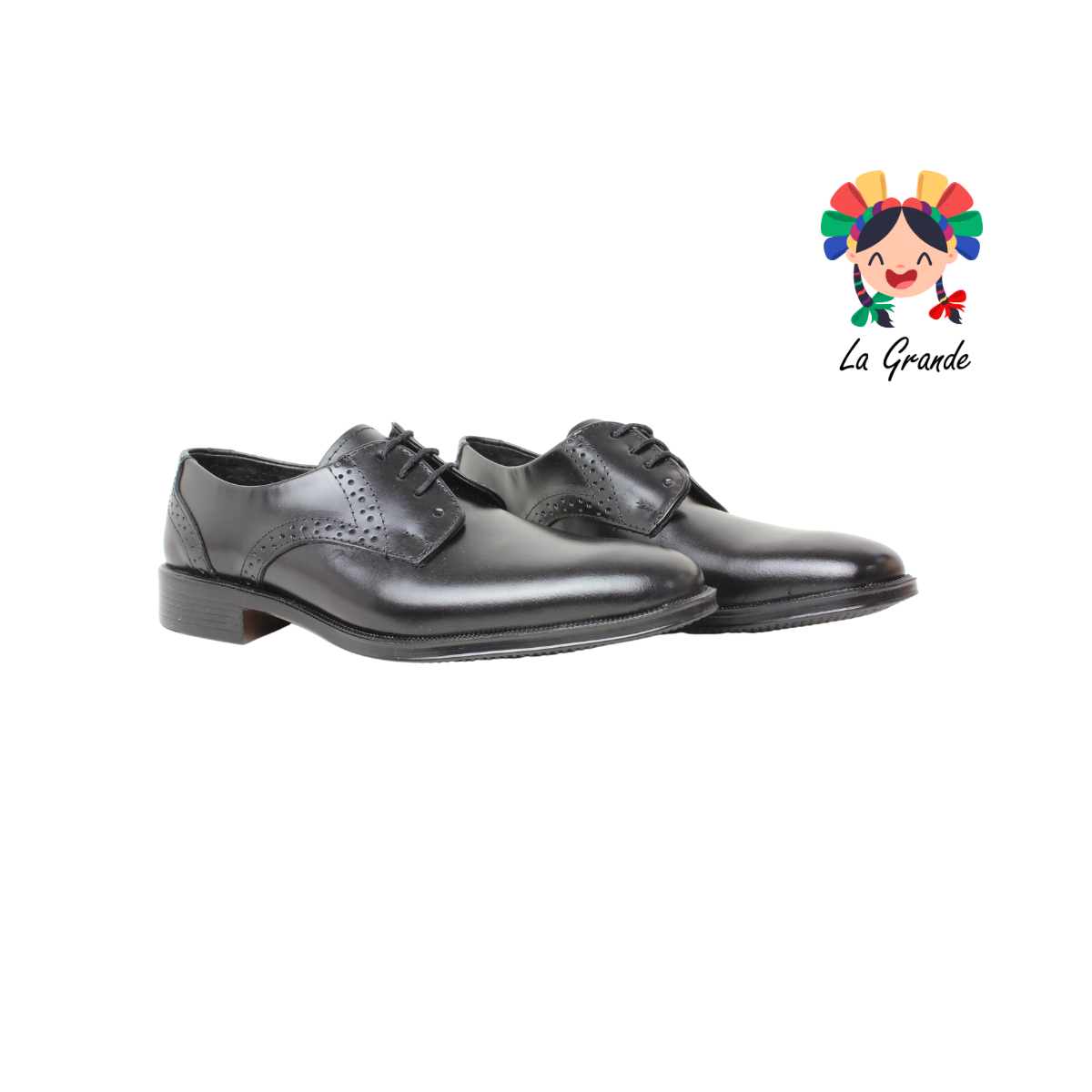 D911 VIAKENTTO Negro Nápoles Piel Zapato Casual para Joven y Caballero
