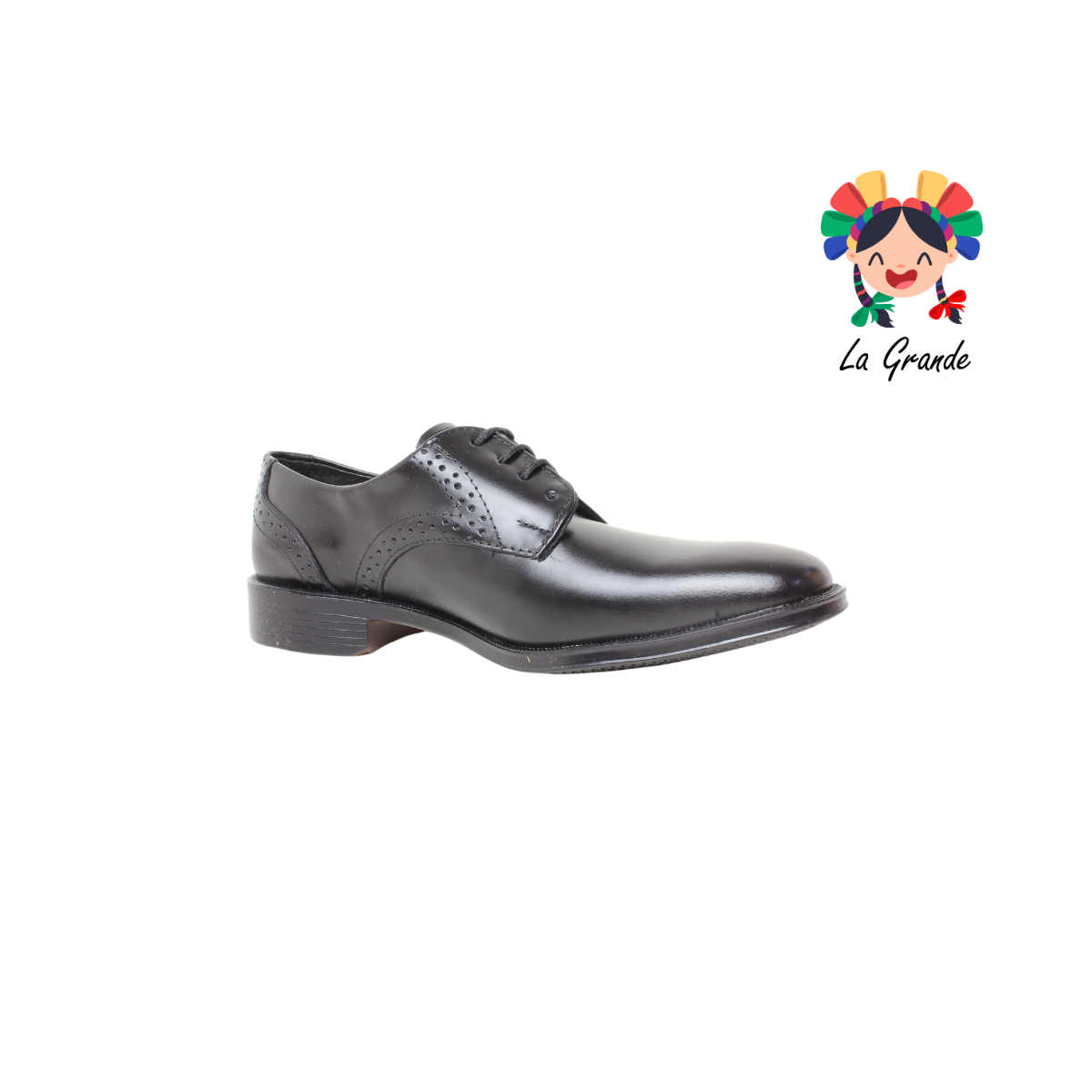 D911 VIAKENTTO Negro Nápoles Piel Zapato Casual para Joven y Caballero