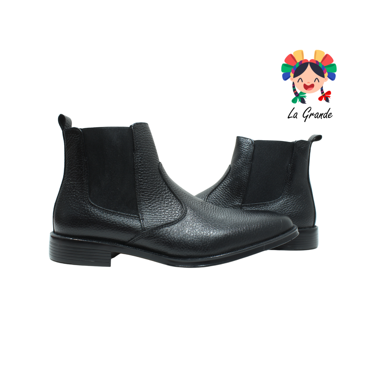 D917 VIAKENTTO Negro Barcelona Piel Bota Casual para Caballero