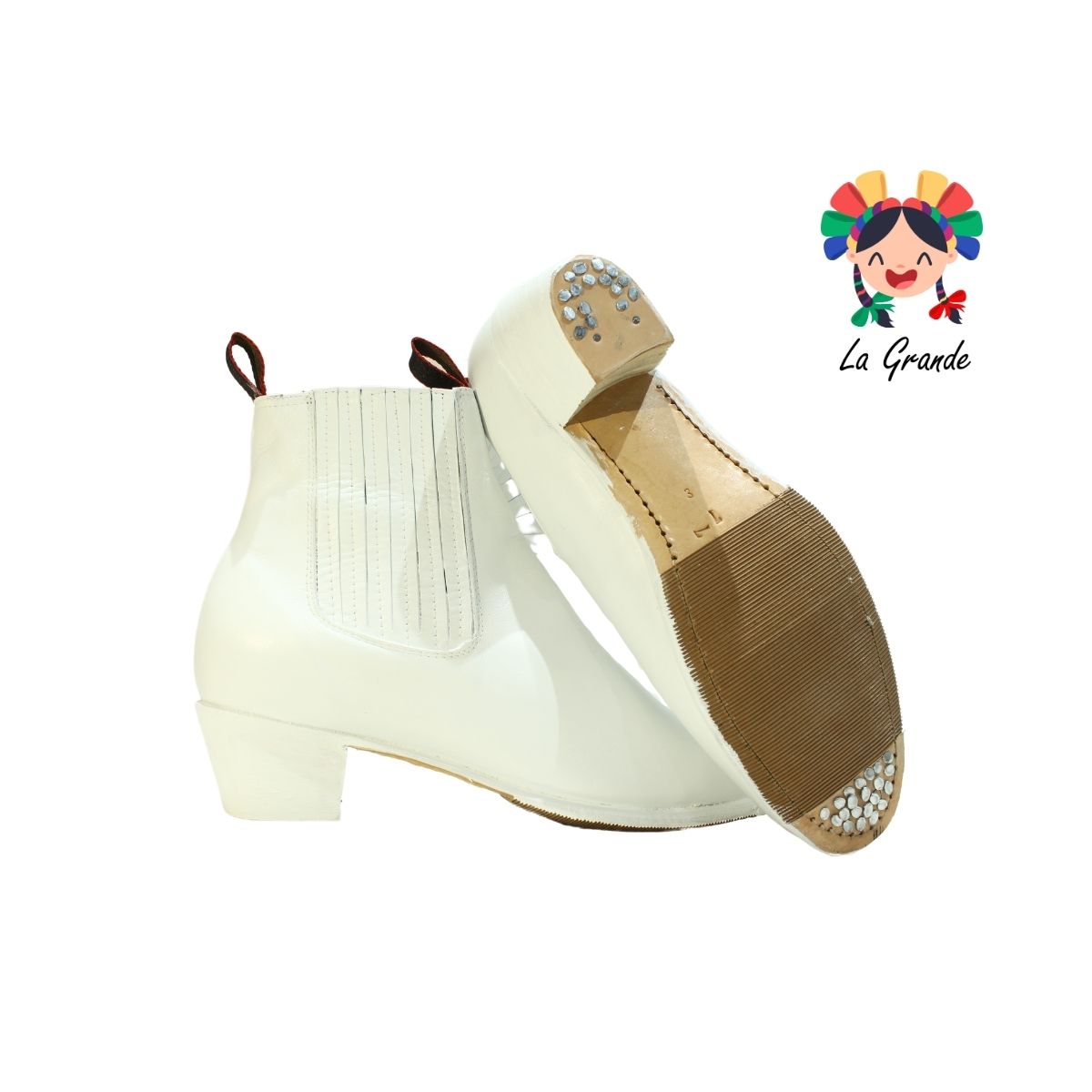 DANZA D´AIME Blanco de Piel Bota de Danza para Niño, Joven y Caballero