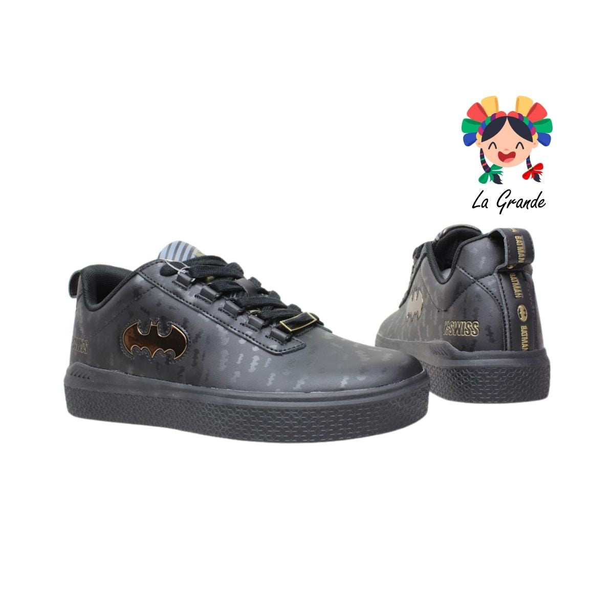 DC3001 K-SWISS Negro Oro Tenis Casual Importado Original para Caballero