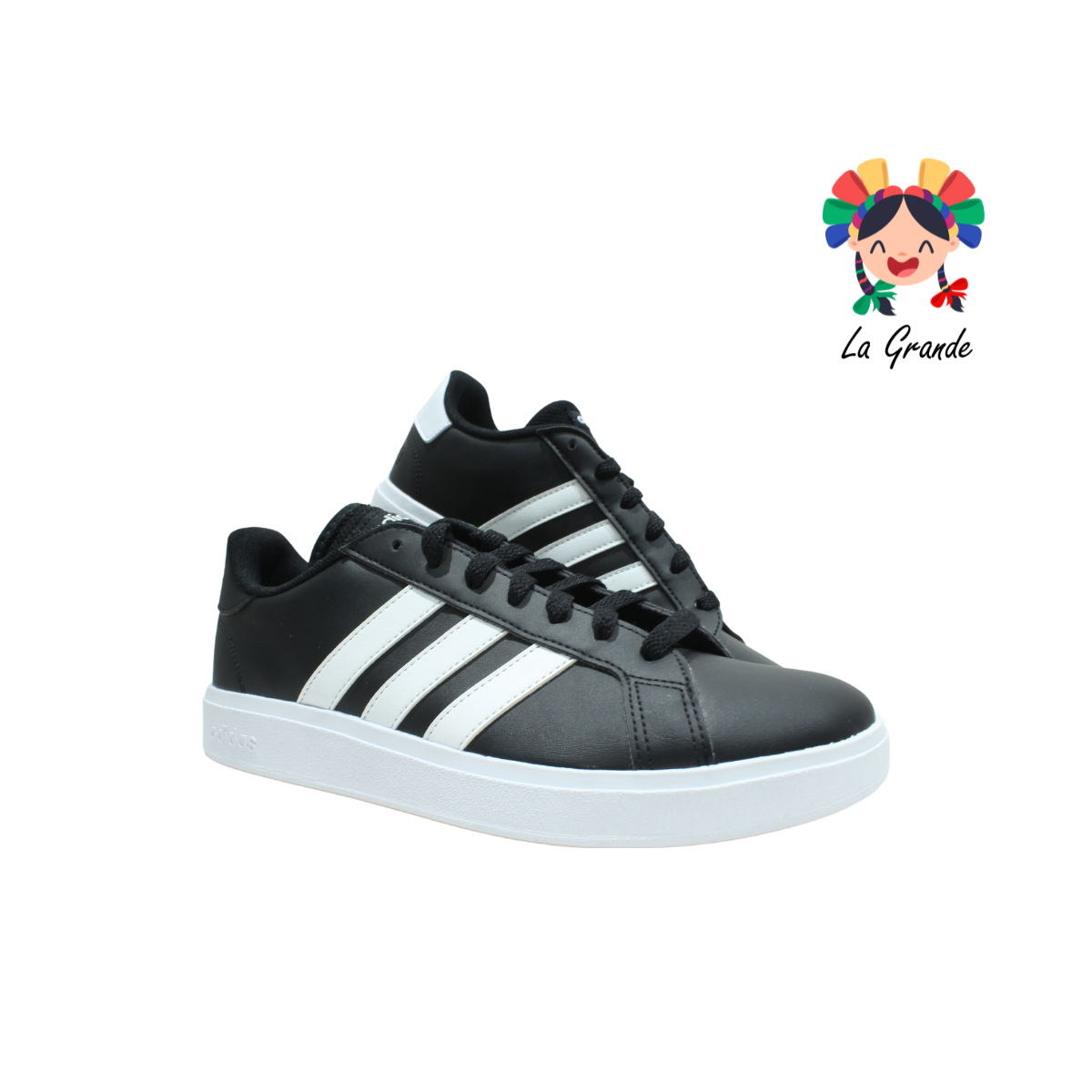 GRAND COURT-ADIDAS Negro blanco 2.0 Tenis importado Original para dama, joven y caballero