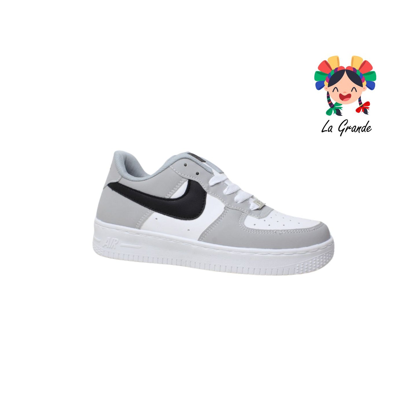 FX X-PLOD Gris Bco Ngo Sint Tenis Casual para Niña,Niño,Dama y Joven