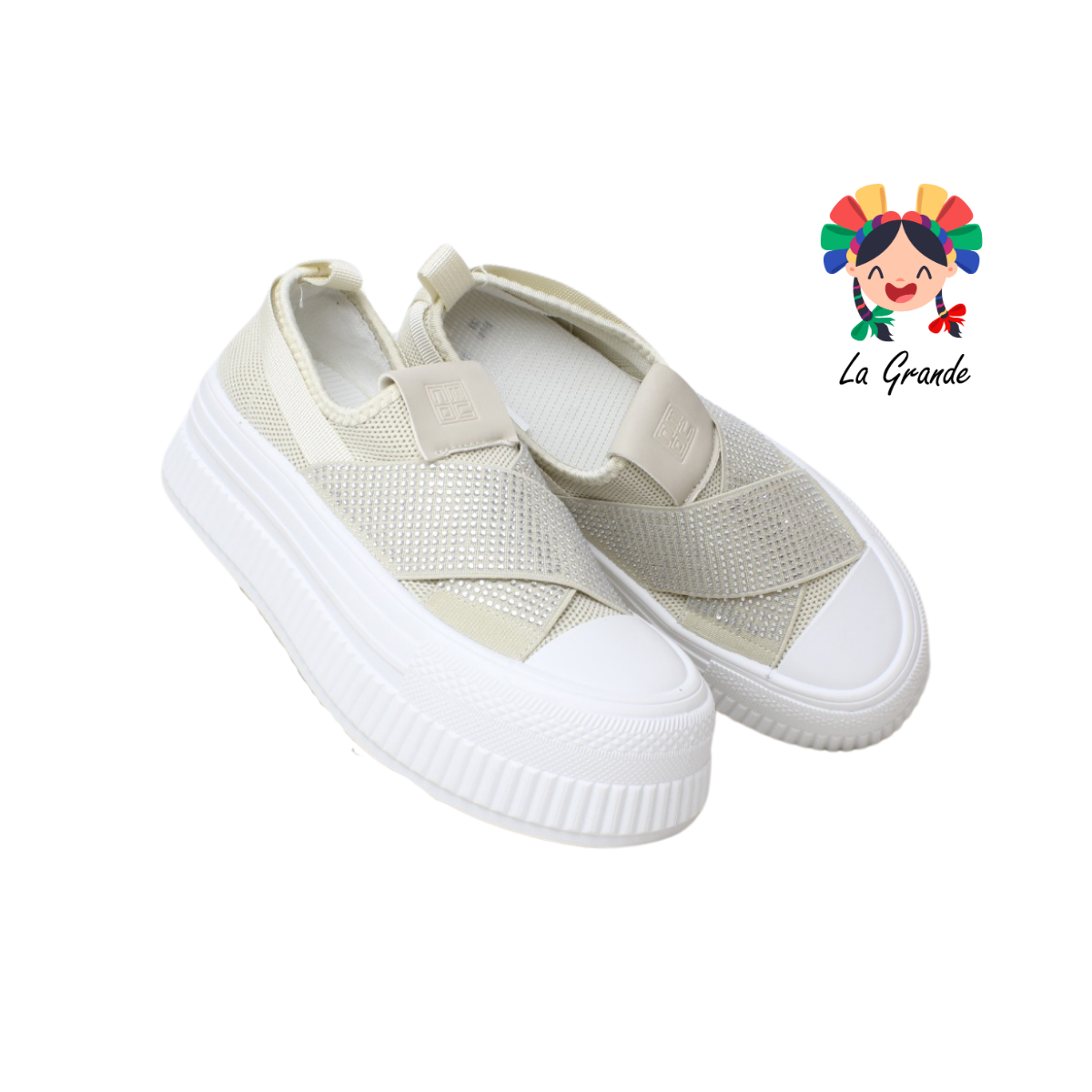 G01-5B FOSUM Amarillo Textil Tenis Casual Estilo Urban para Dama