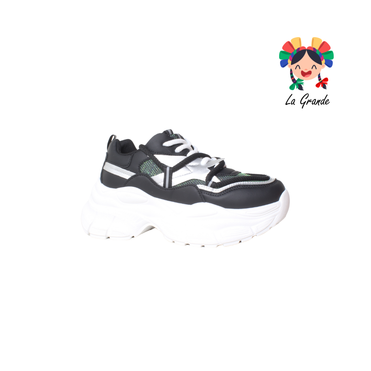 G04-2A FOSUM Negro Textil Tenis Casual Estilo Urban para Dama