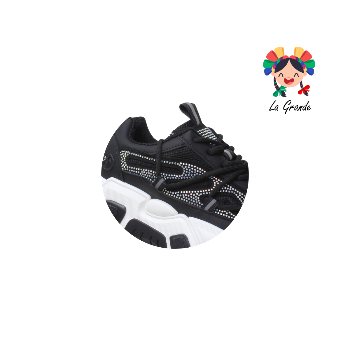 G06-1A FOSUM Negro Textil Tenis Casual para Dama