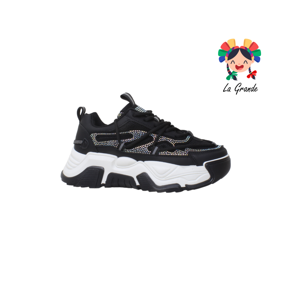 G06-1A FOSUM Negro Textil Tenis Casual para Dama