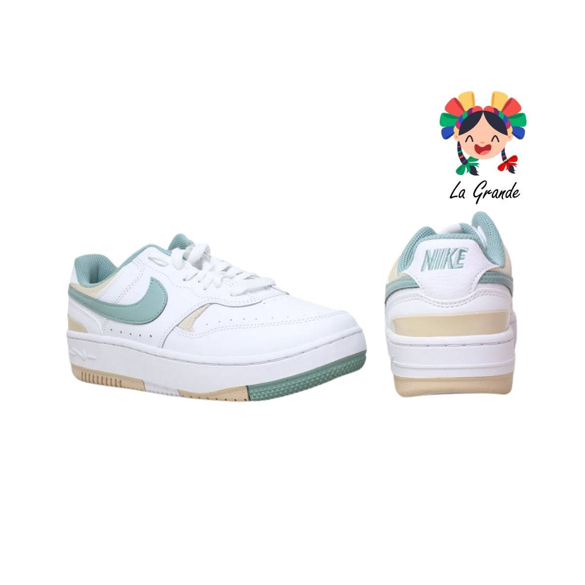 GAMMA FORCE NIKE AIR Blanco Verde Tenis Importados para Dama y Joven