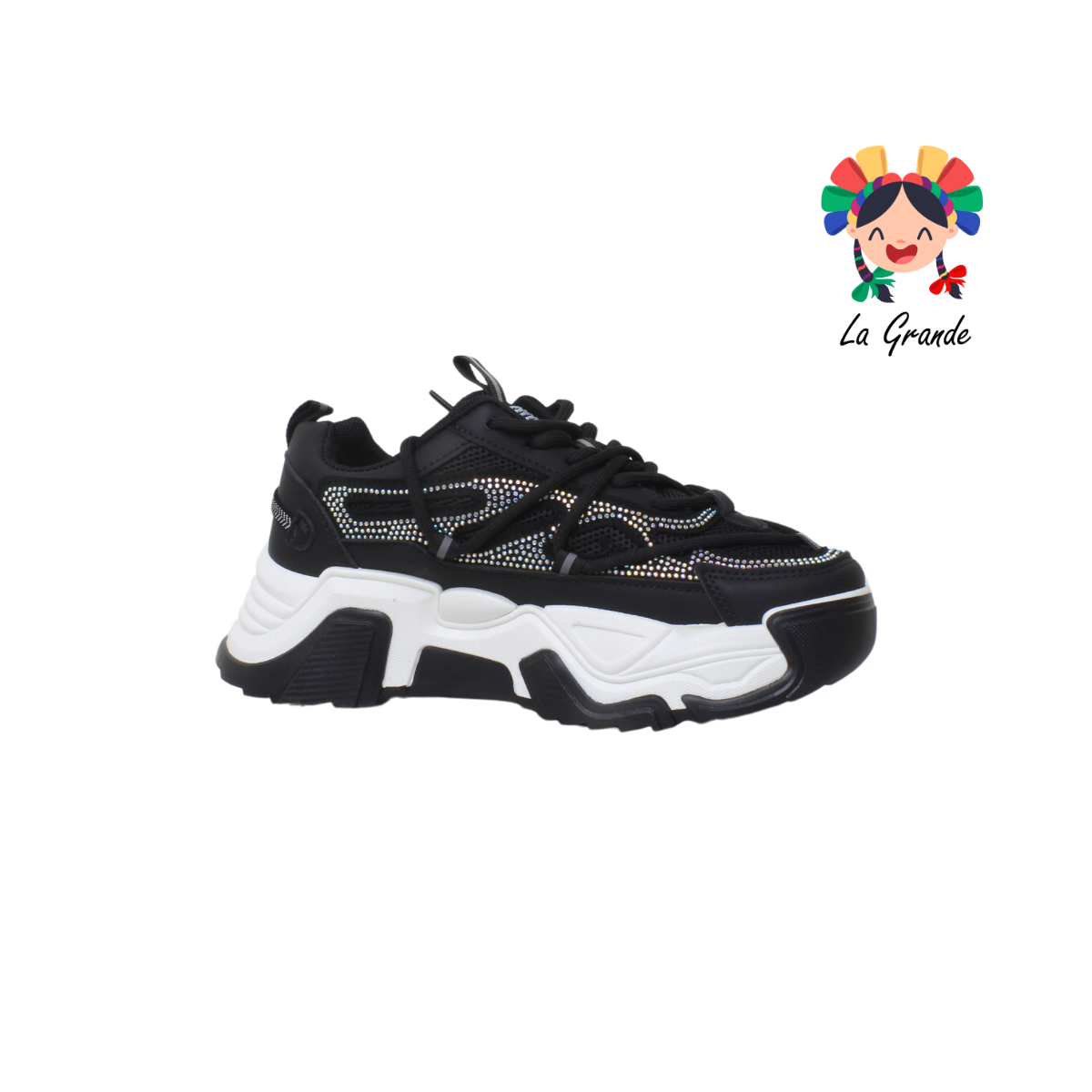 G06-1A FOSUM Negro Textil Tenis Casual para Dama