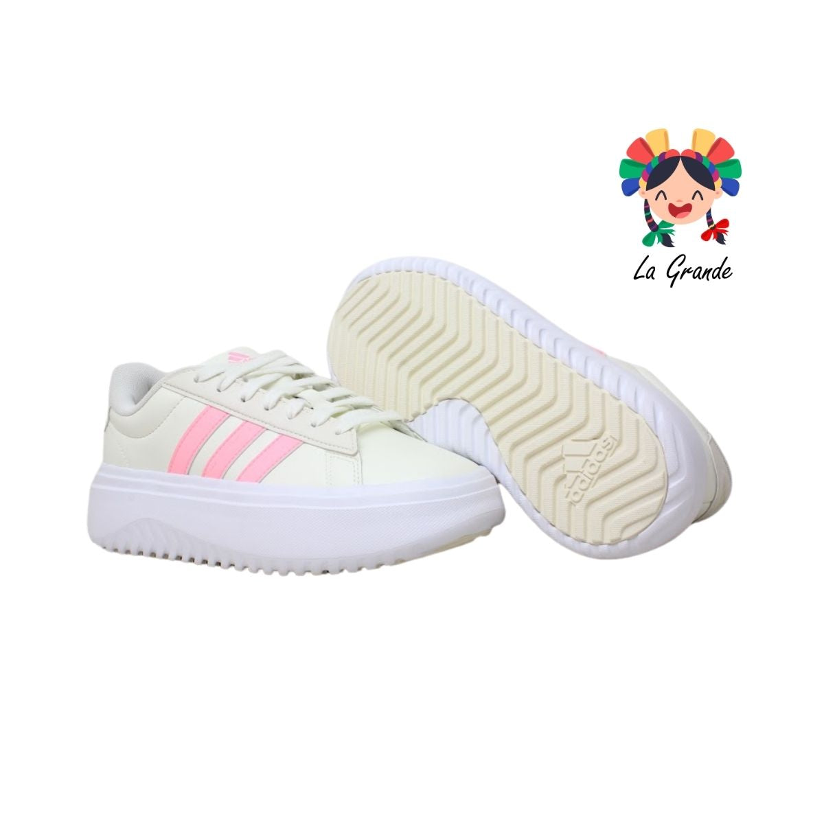GRAND COURT PLATFORM ADIDAS Beige Rosa Tenis Casual Original Importado para Dama