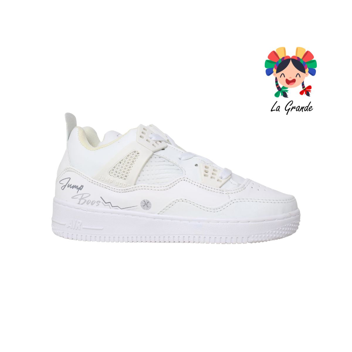 1015 HARMAN Bco Bco Tenis Casual para Dama, Joven y Caballero