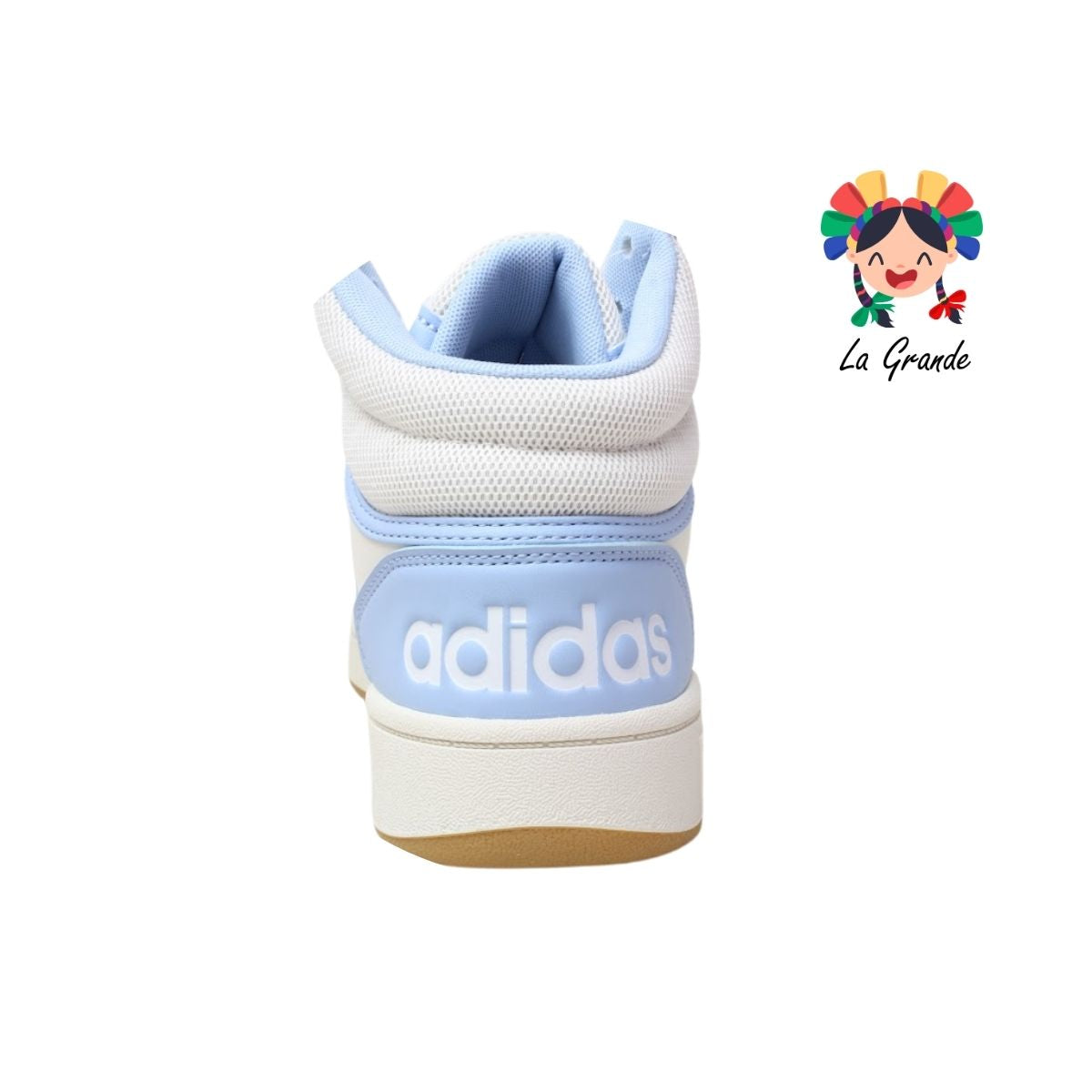 Hoops 3.0 Mid ADIDAS Beige Azul Tenis Casual Original Importado para Dama