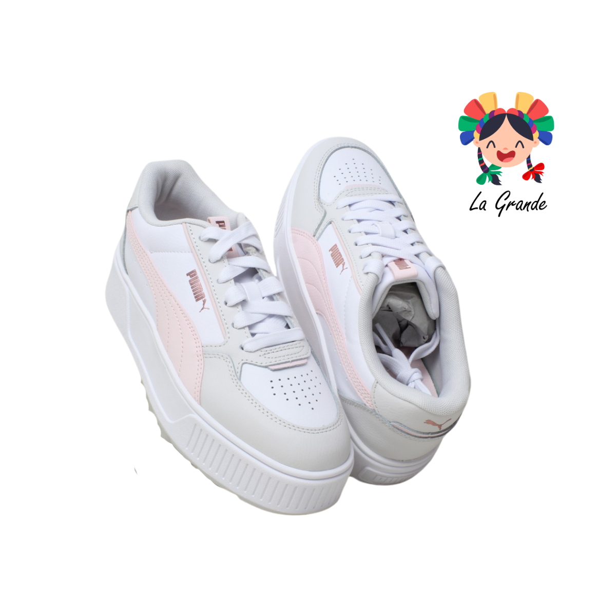 KARMEN REBELLE PUMA Blanco Rosa Tenis Importado Original para Dama