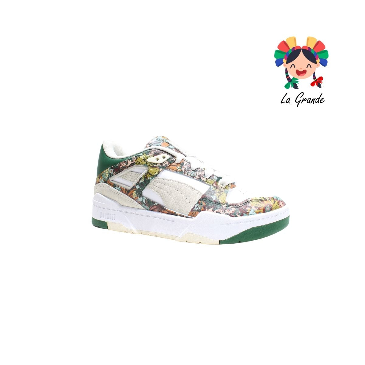 LIBERTY PUMA Bco Vde Flores Tenis Casual Importado Original para Dama