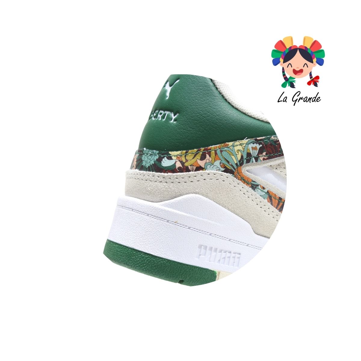 LIBERTY PUMA Bco Vde Flores Tenis Casual Importado Original para Dama