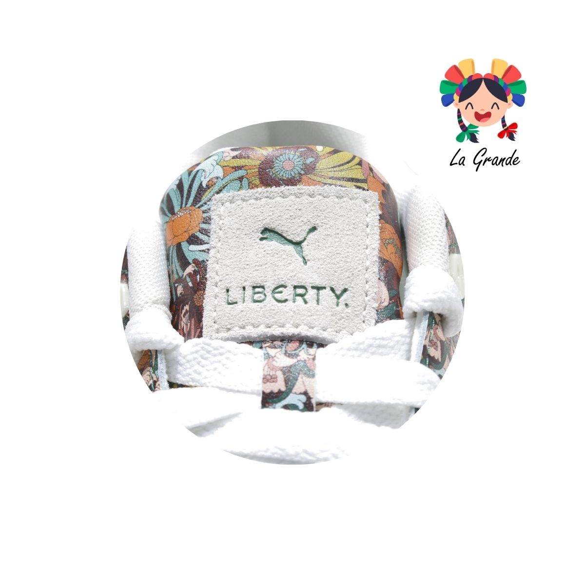 LIBERTY PUMA Bco Vde Flores Tenis Casual Importado Original para Dama