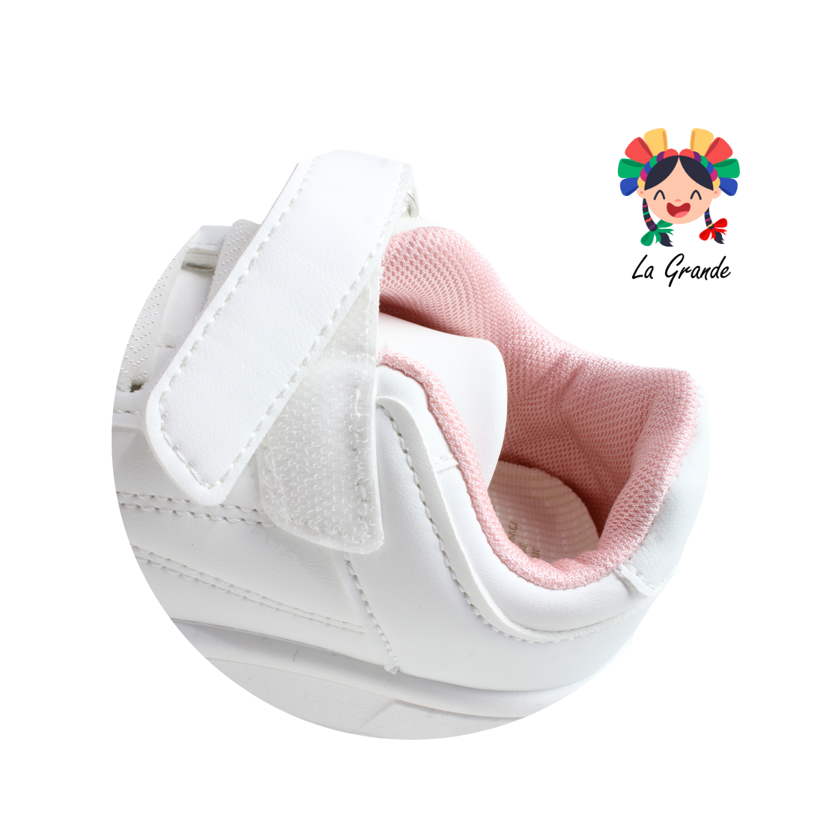N2306C FOSUM Blanco Rosa Tenis Casual para Niña