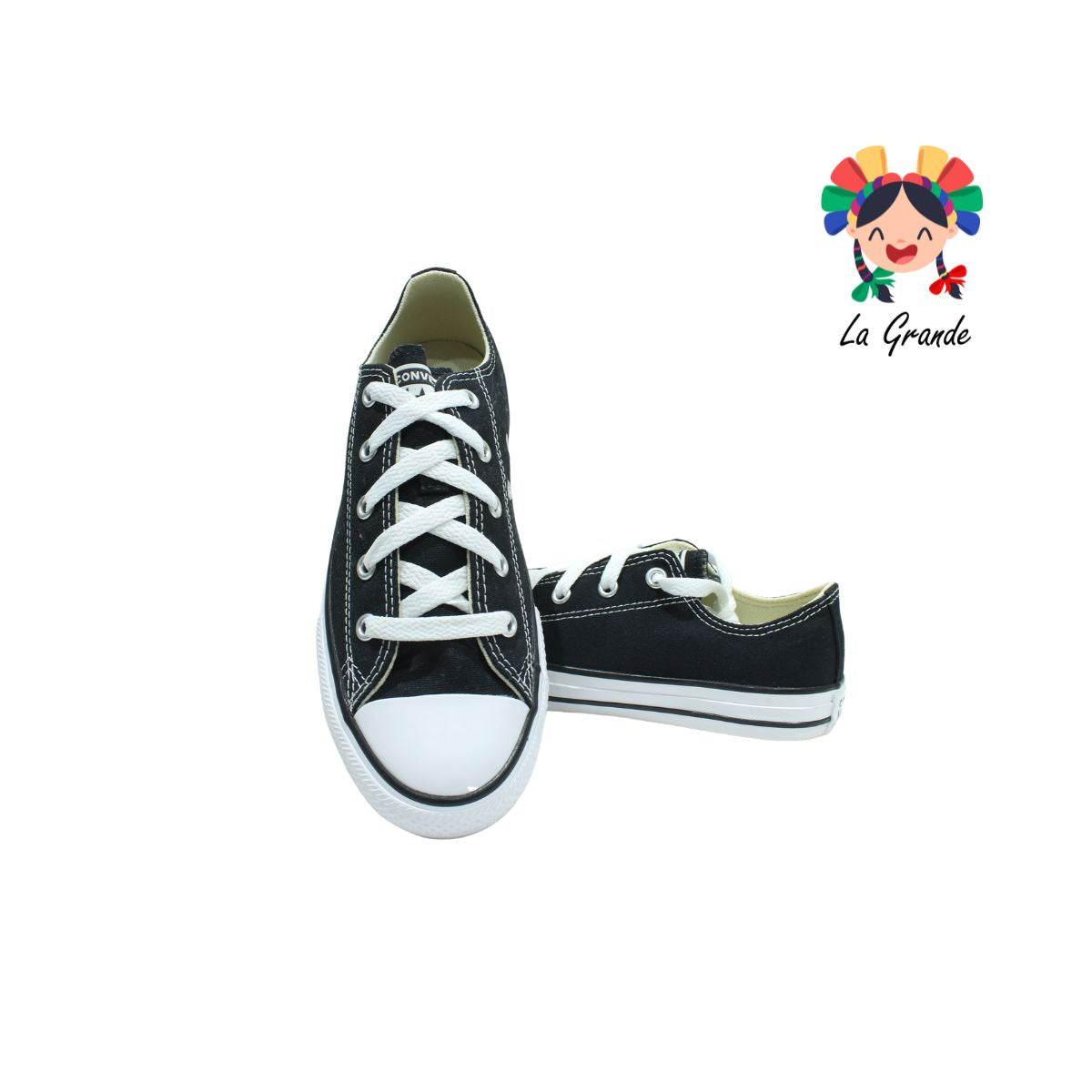 OX CONVERSE Negro Textil Tenis Casual Importado Original para Dama, Joven y Caballero