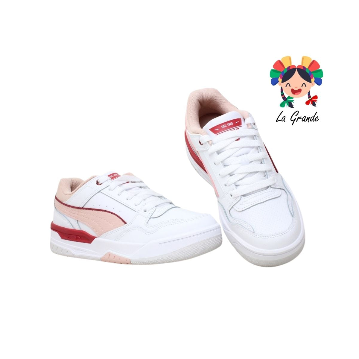 REBOUND RETRO PUMA Bco Rosa Gris Tenis Casual Importados Originales para Dama