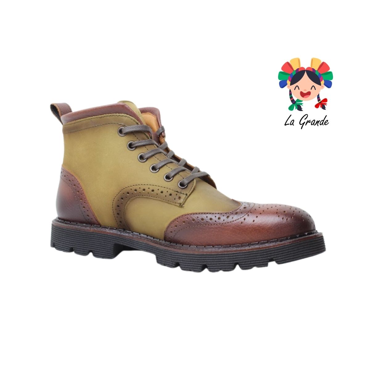 S5704 SABATTER Tan Café Piel Botín Casual para Caballero