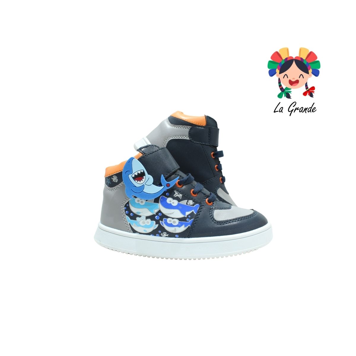 SHARK ATROM Mno Gris Nja Textil Tenis Casuales para Niña y Niño