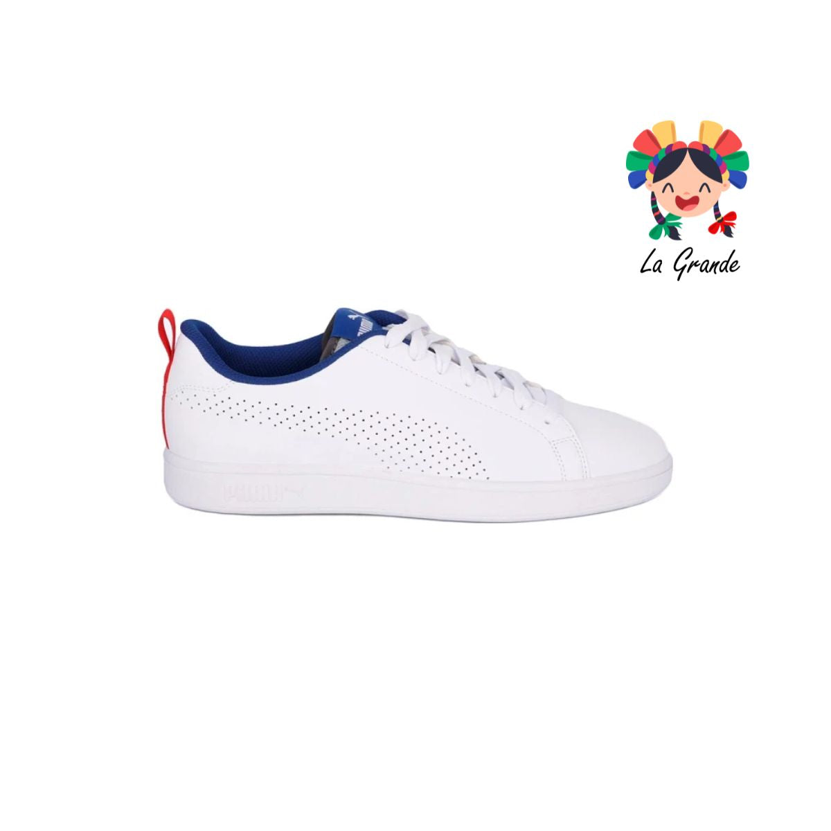 SMASH ACE PUMA Blanco Azul Rojo Tenis Importado Original para Caballero
