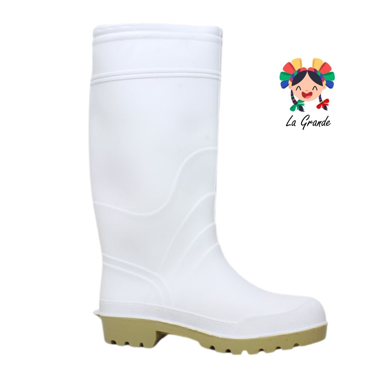 Star Plus DUNLOP Blanco Bota de Hule para Dama, Joven y Caballero