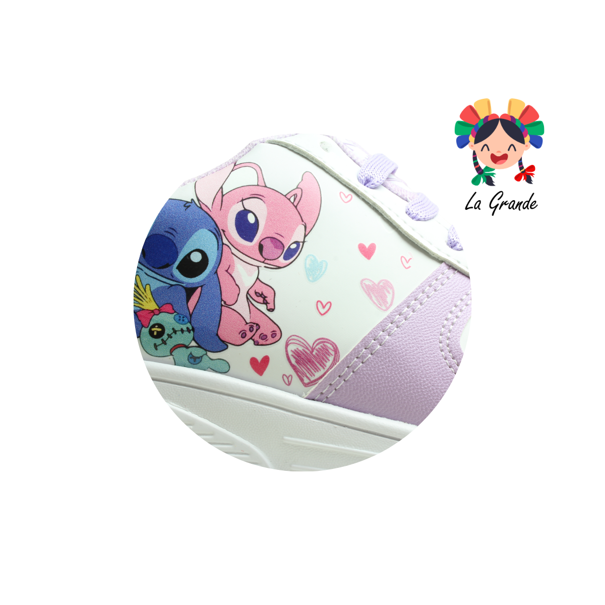 T2-03 DANIELS Blanco Lila Tenis Casual para Niña