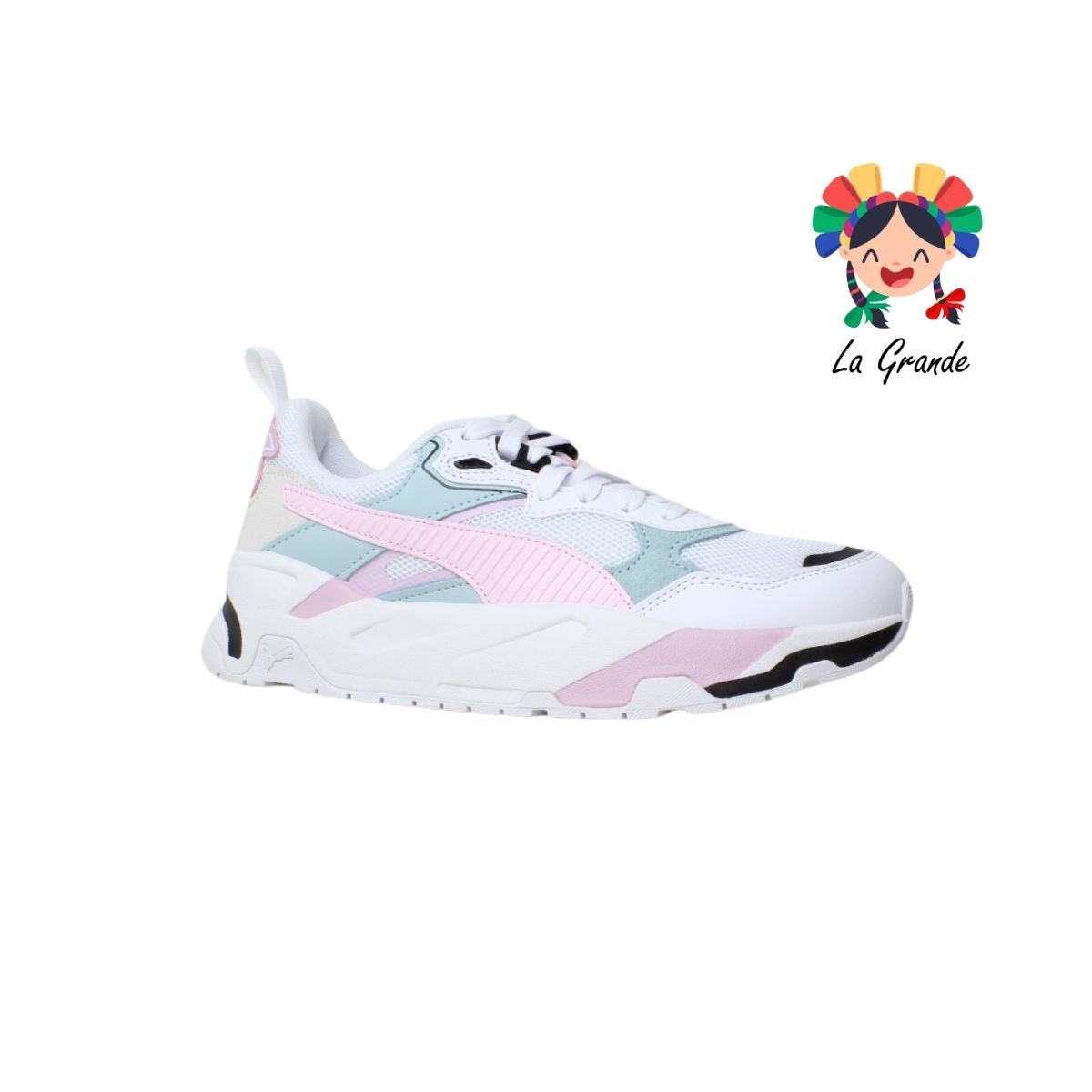 TRINITY PUMA Bco Rosa Tqza Tenis Deportivo Original Importado para Dama