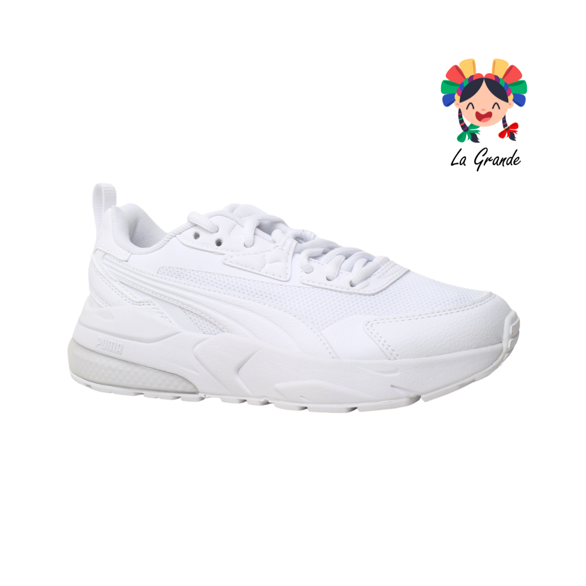 VIS2KJR PUMA Blanco Blanco Tenis Deportivo Original Importado para Dama y Joven