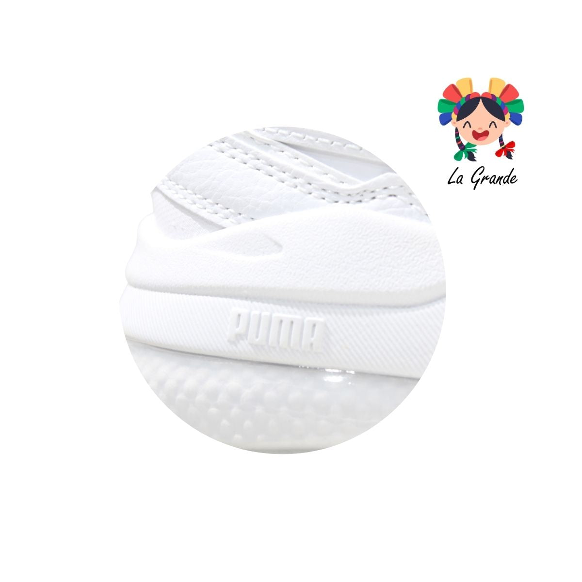 VIS2KJR PUMA Blanco Blanco Tenis Deportivo Original Importado para Dama y Joven