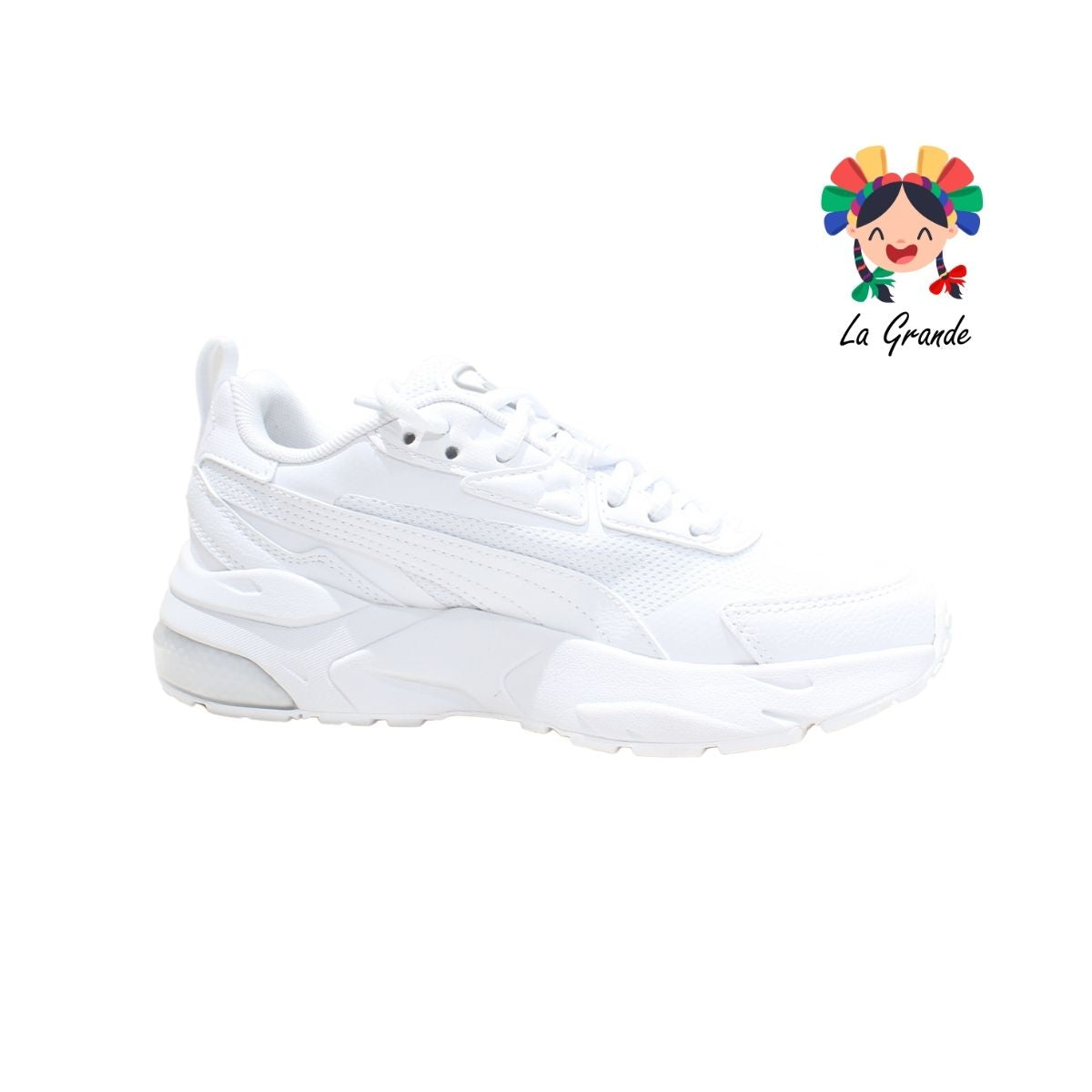 VIS2KJR PUMA Blanco Blanco Tenis Deportivo Original Importado para Dama y Joven
