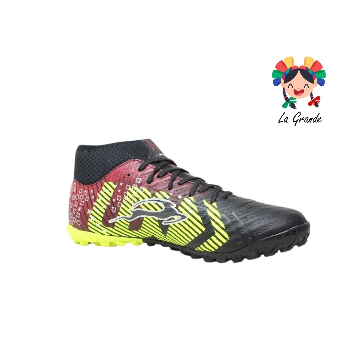 3070M UNION Ngo Rojo Neon Tenis de Fútbol Rápido para Caballero