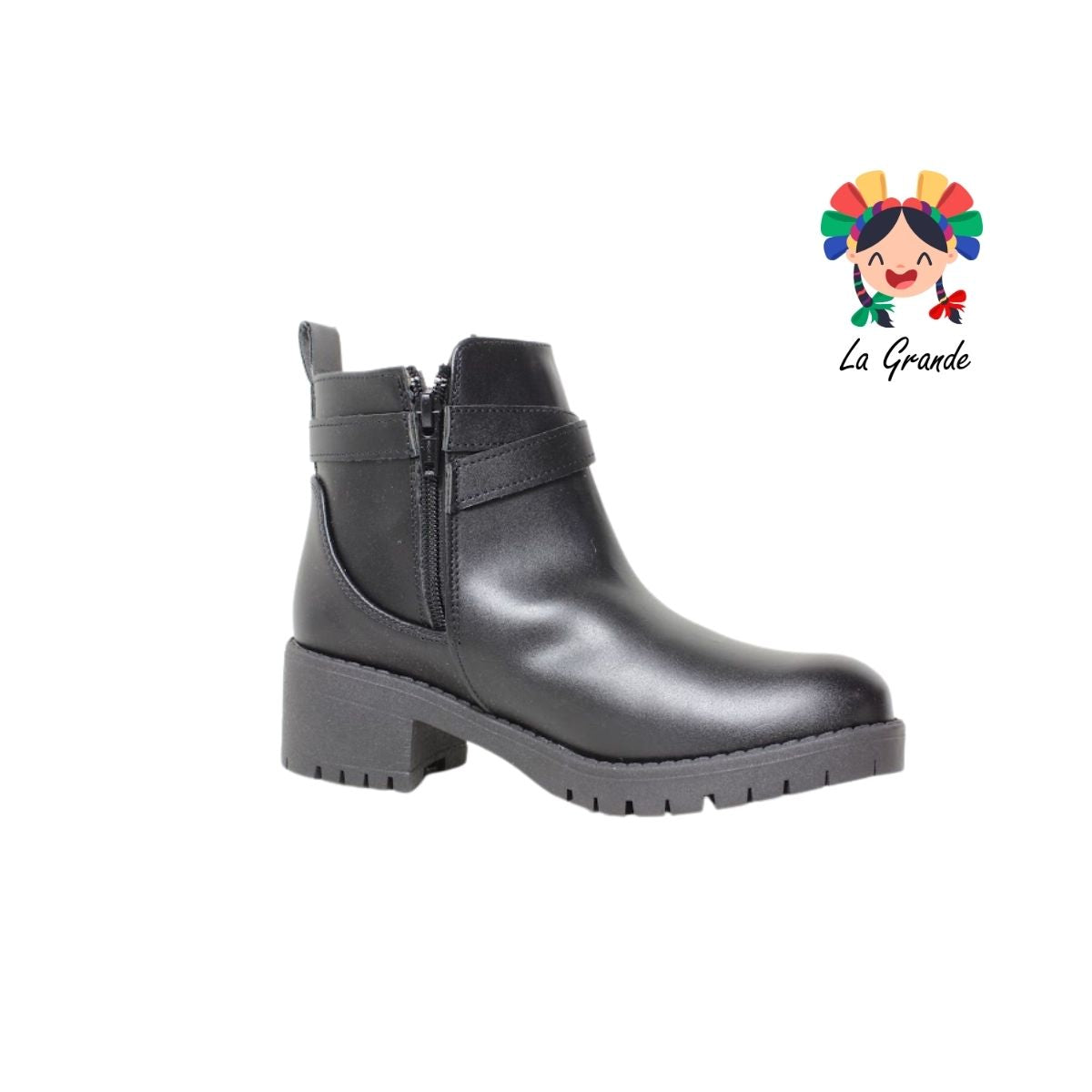 703 YUL Negro Sintético Botín Casual para Dama