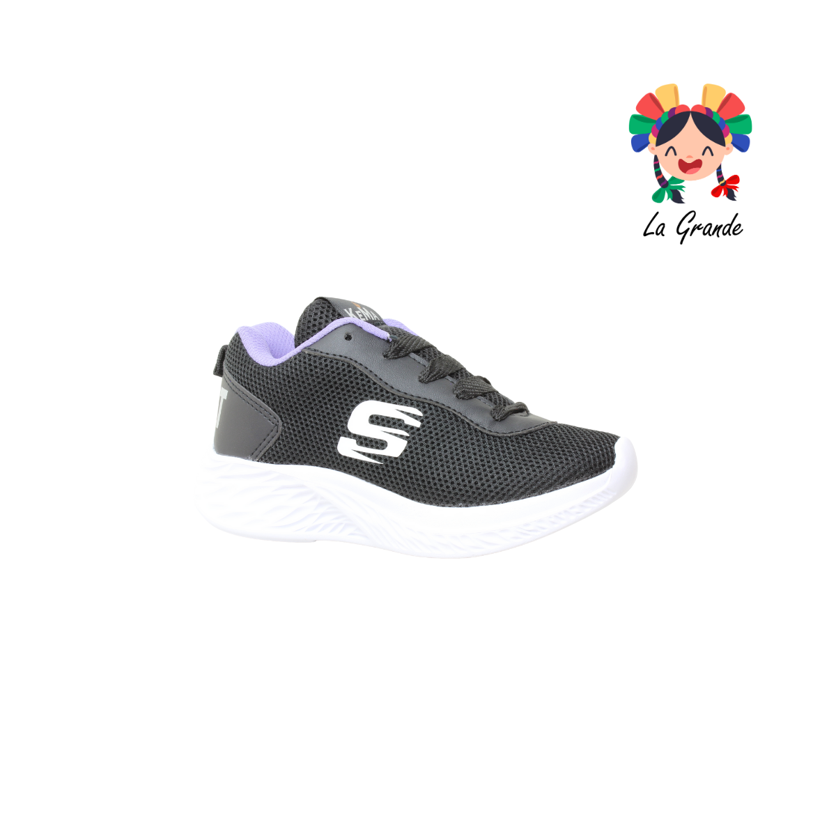 K-501 KEMA Negro Lila Tenis Deportivo para Niña