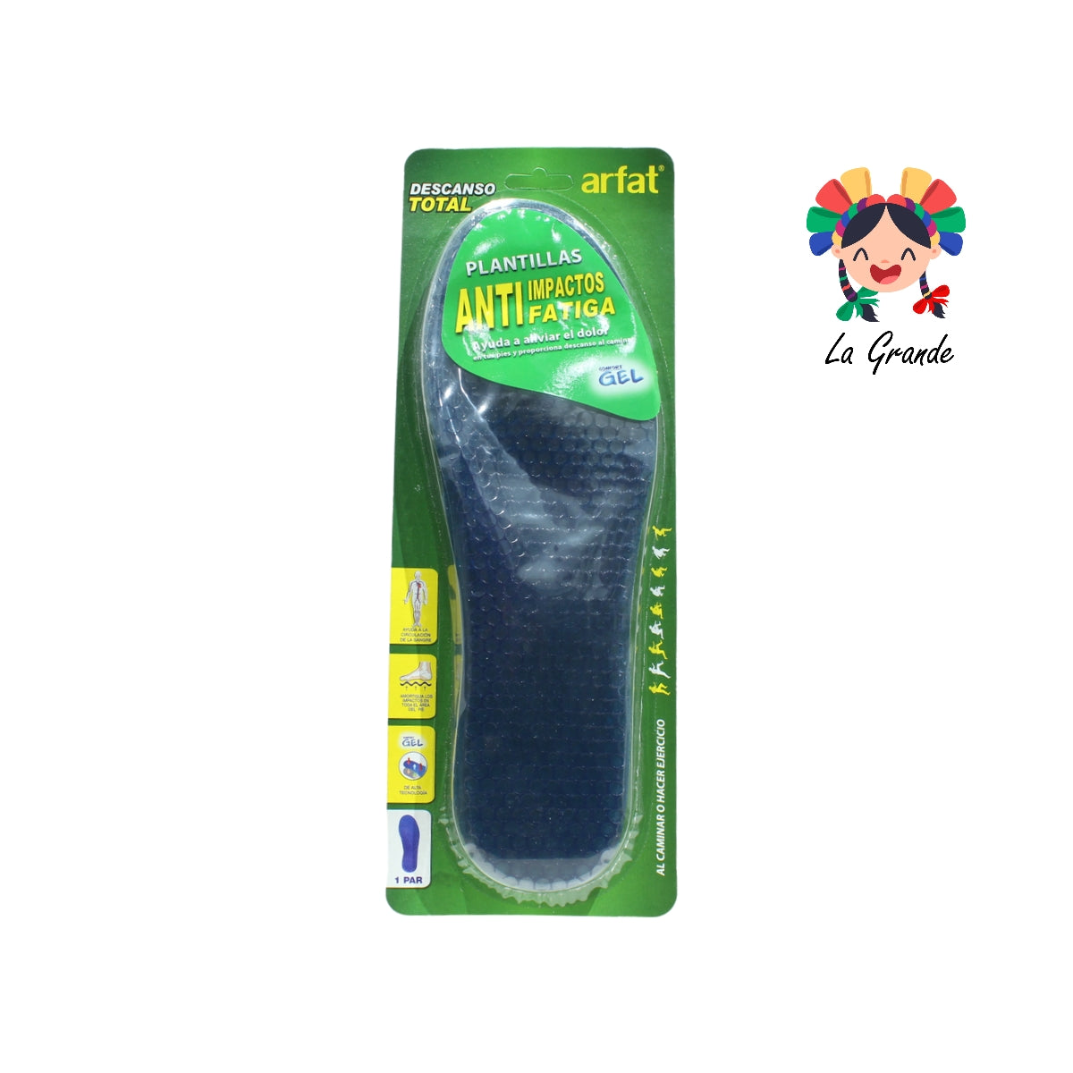 Plantillas de Gel Anti Impactos y Fatiga para Dama y Caballero