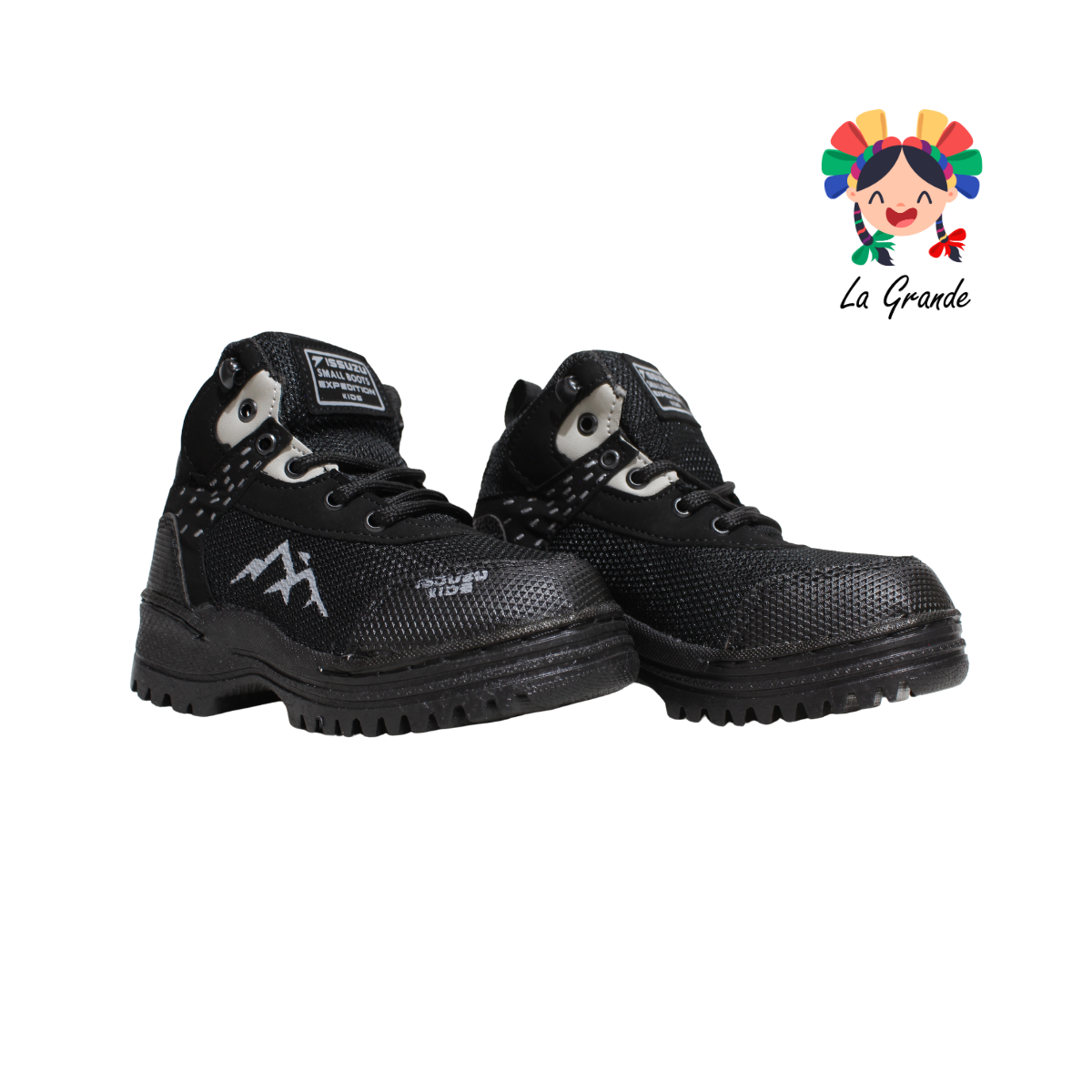001 ISSUZU Negro Negro Bota de Montaña para Niño