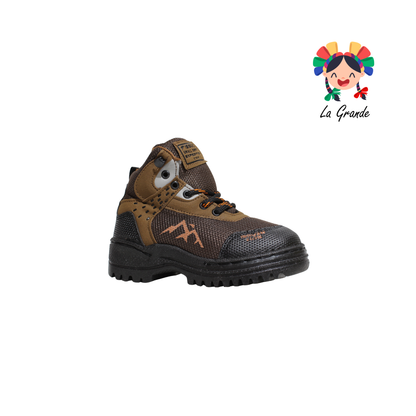 001 ISSUZU Café Negro Bota de Montaña para Niño y Caballero