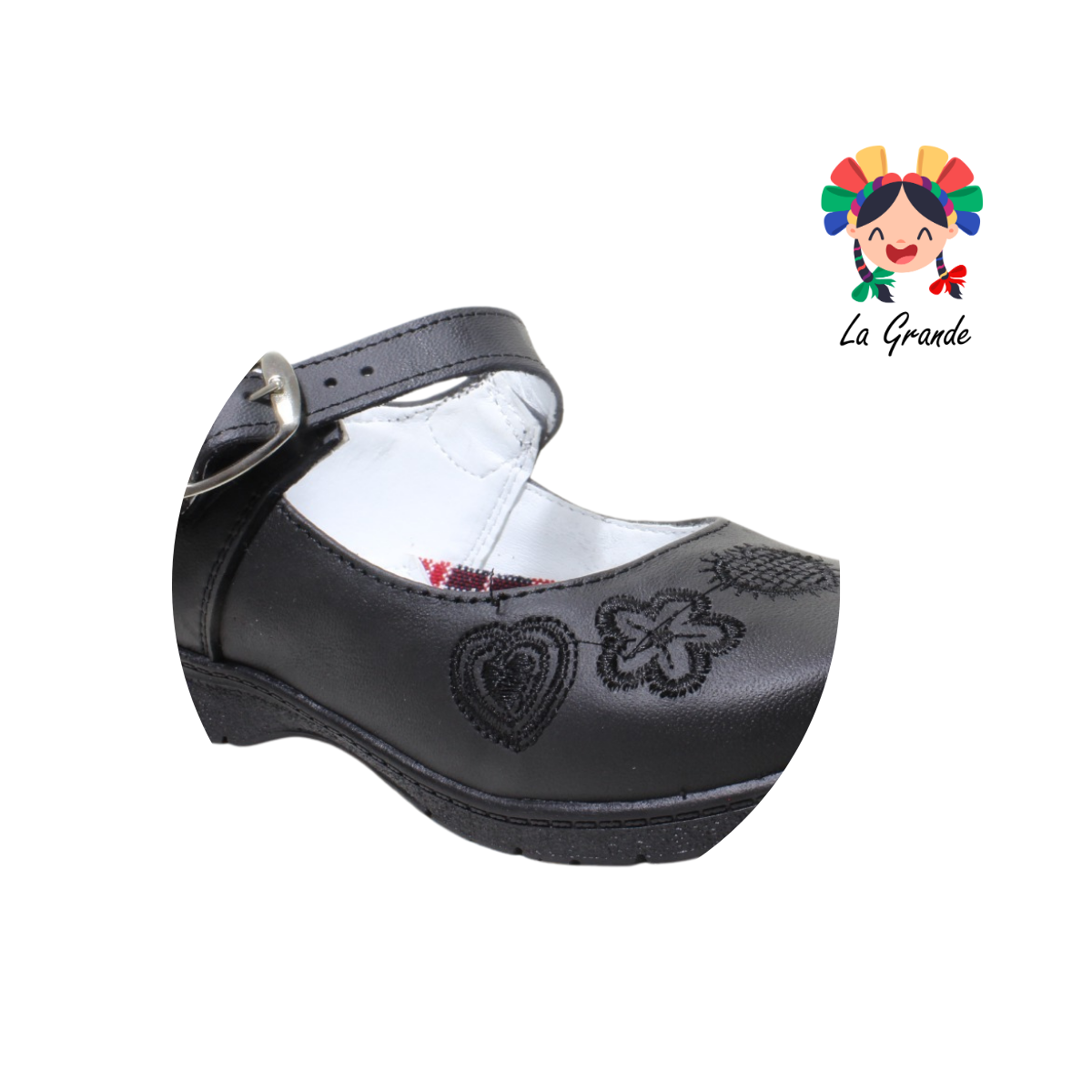 002 BRIANDA Negro Sint Zapato Escolar para Niña