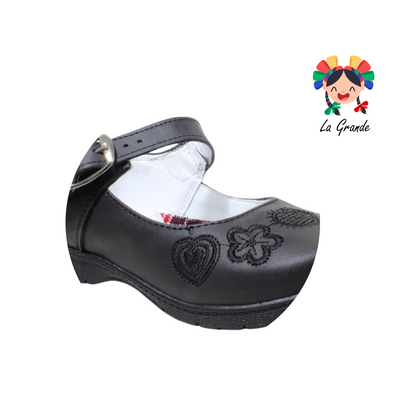 002 BRIANDA Negro Sint Zapato Escolar para Niña