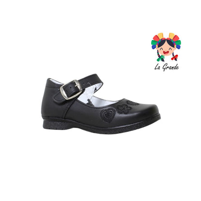 002 BRIANDA Negro Sint Zapato Escolar para Niña