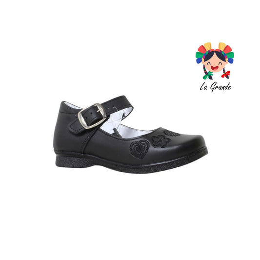 002 BRIANDA Negro Sint Zapato Escolar para Niña