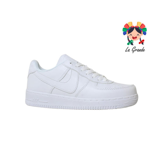 002 LERMI Blanco Blanco Sint Tenis Choclo Escolar para Niña, Niño y Caballero