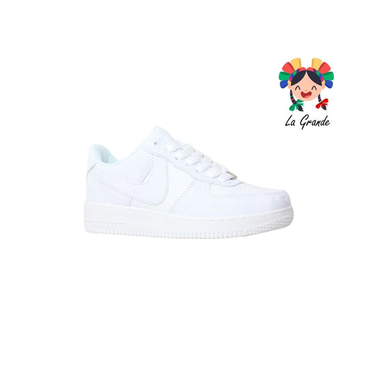 002 LERMI Bco Bco Escarcha Sint Tenis Escolar para Dama y Joven