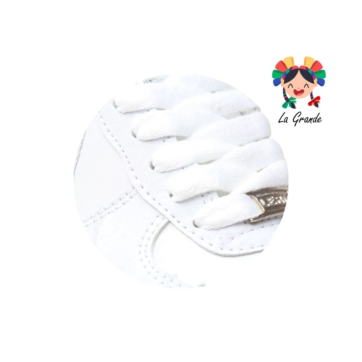 002 LERMI Bco Bco Escarcha Sint Tenis Escolar para Dama y Joven